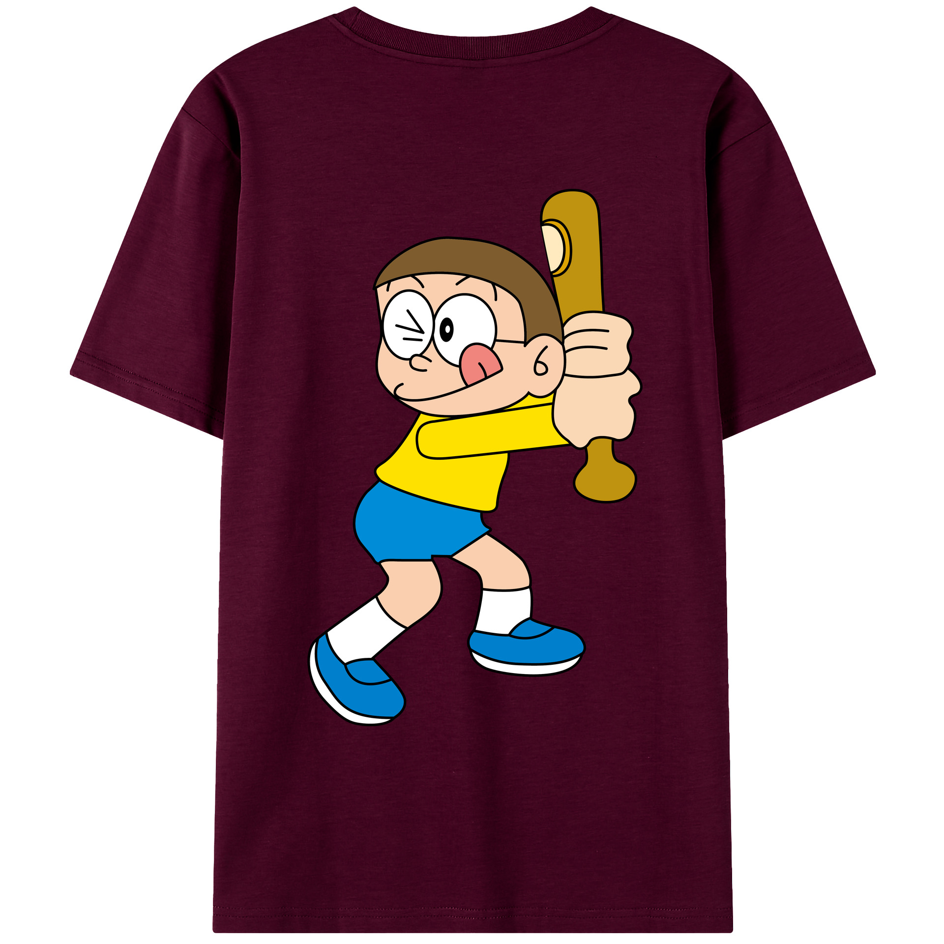 （画像用） ドラえもん 野比 のび太 Doraemon Nobita Nobi レディース半袖Tシャツ(バックプリント)